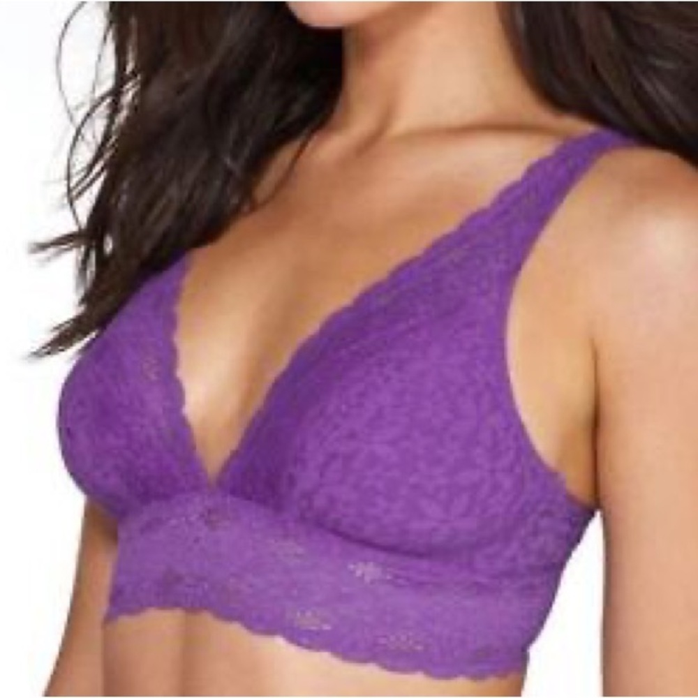 Wacoal Purple Lace Bralette Soft Cup Halo Wireless Bra NEW Size 30 NWT